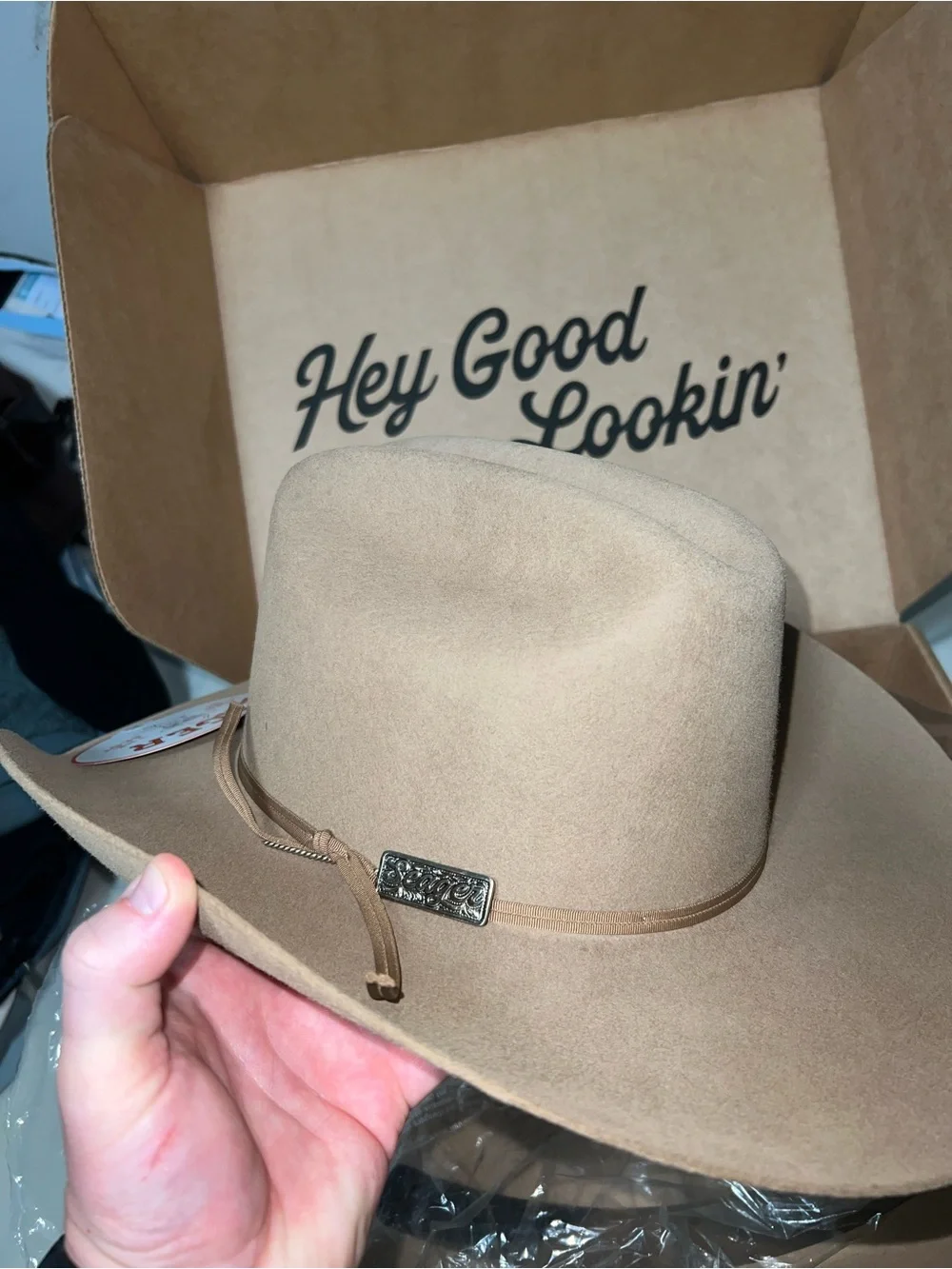 Stetson Brown Western Hat with Leather Band - Picture 5 of 7